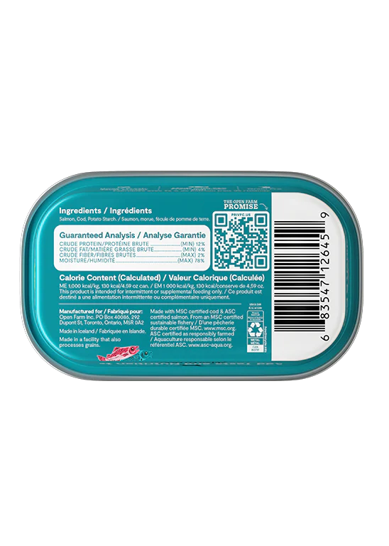 Open Farm Silky Mousse Topper, Salmon & Cod