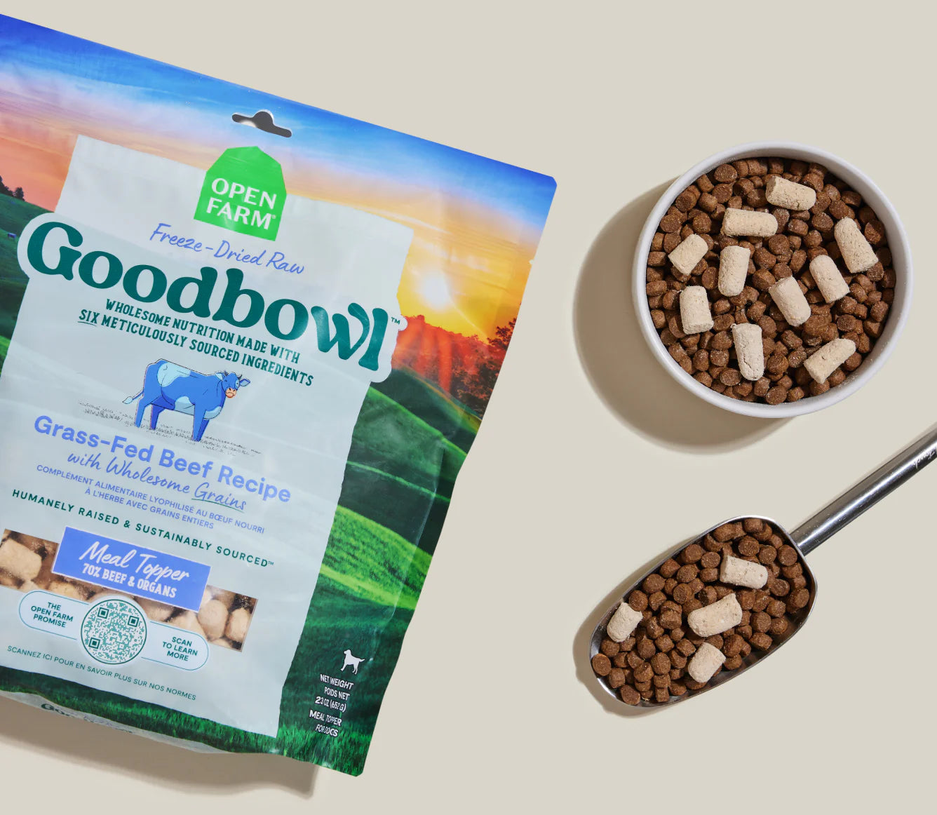 Open Farm Goodbowl Freeze Dried Raw Morsels, Grass-Fed Beef