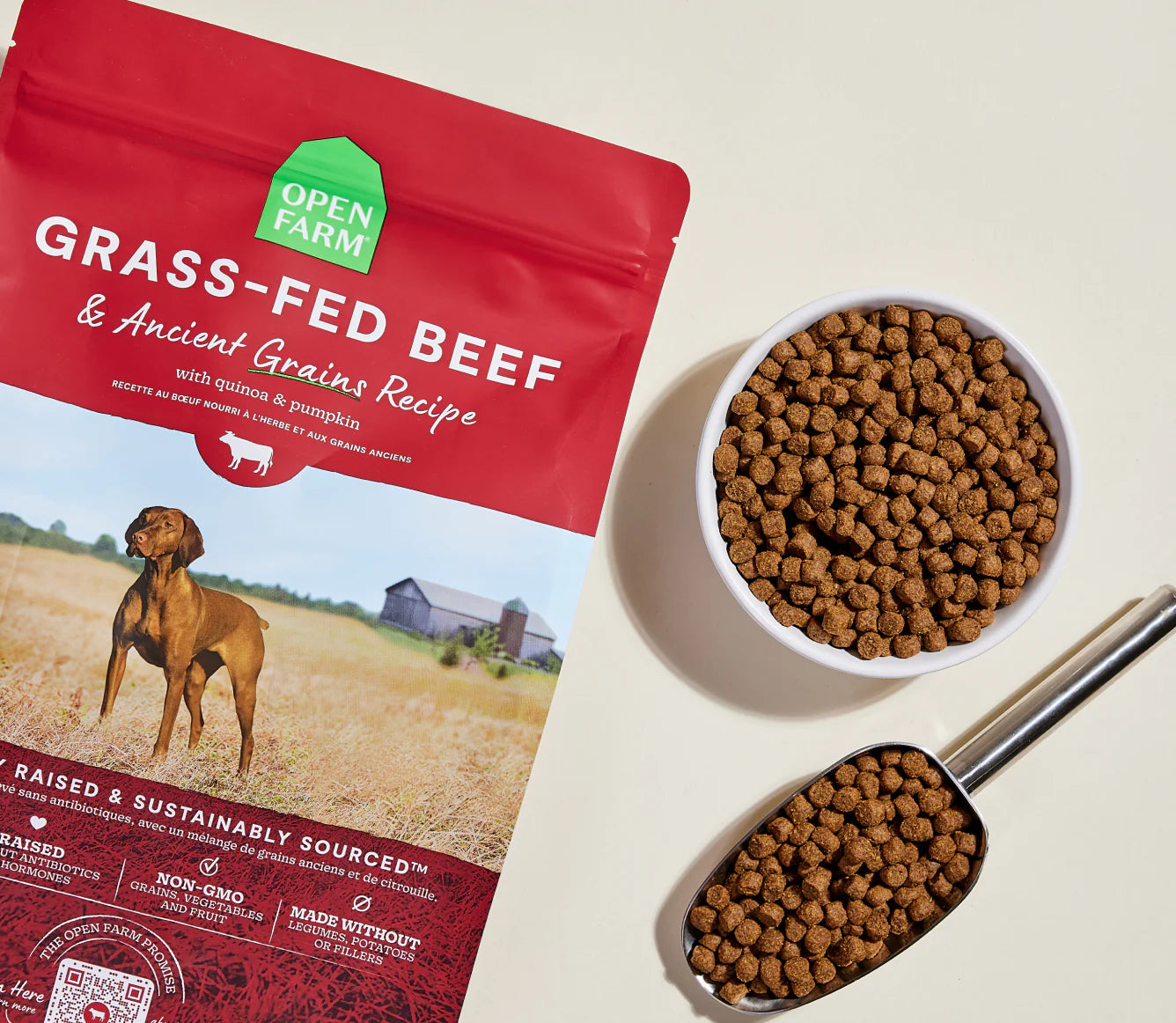 Open Farm Ancient Grains Kibble, Grass-Fed Beef