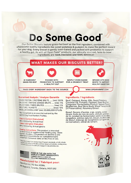 Open Farm Better Biscuits, Grass-Fed Beef & Oatmeal