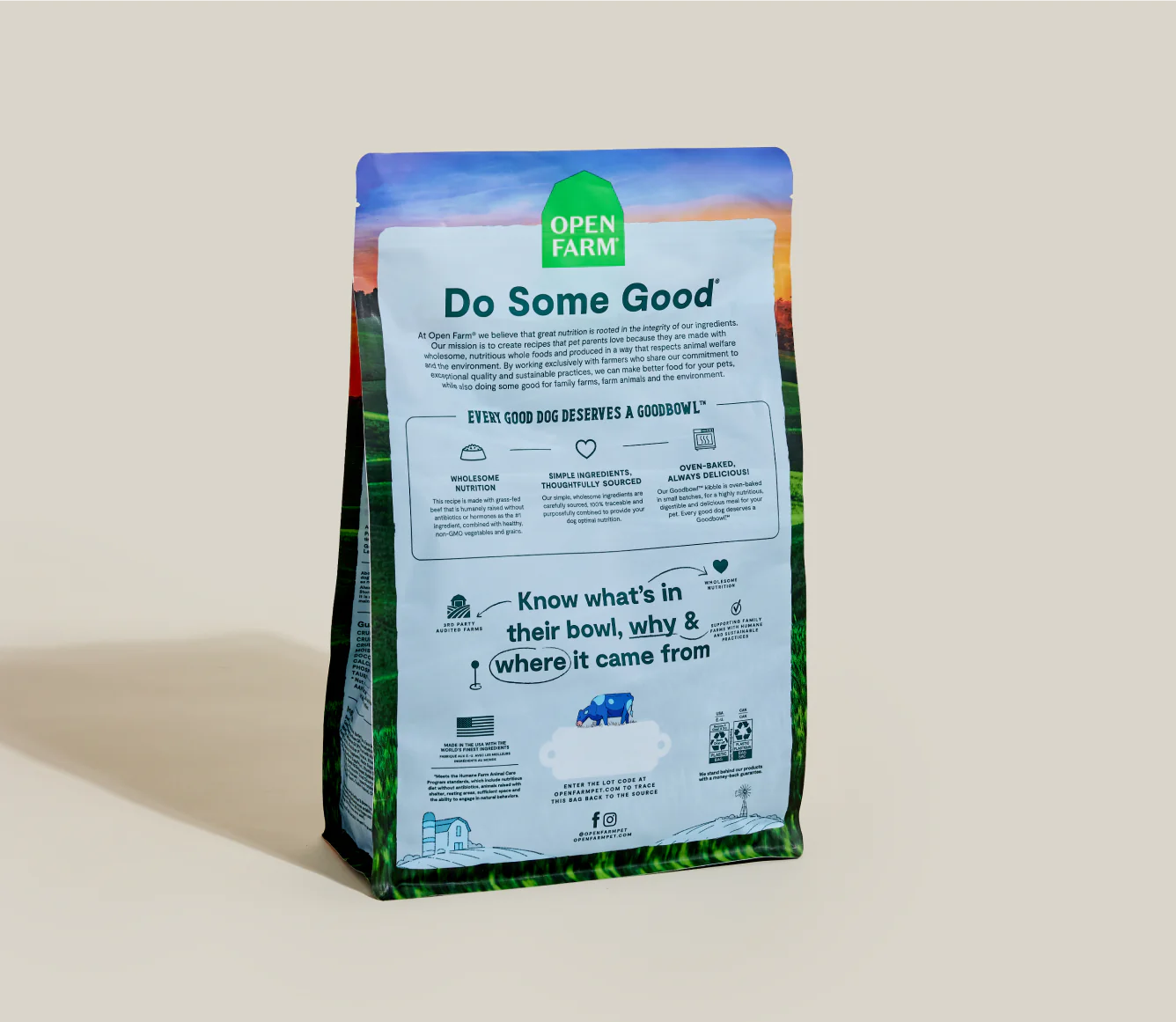Open Farm Goodbowl Dog Kibble, Grass-Fed Beef & Brown Rice