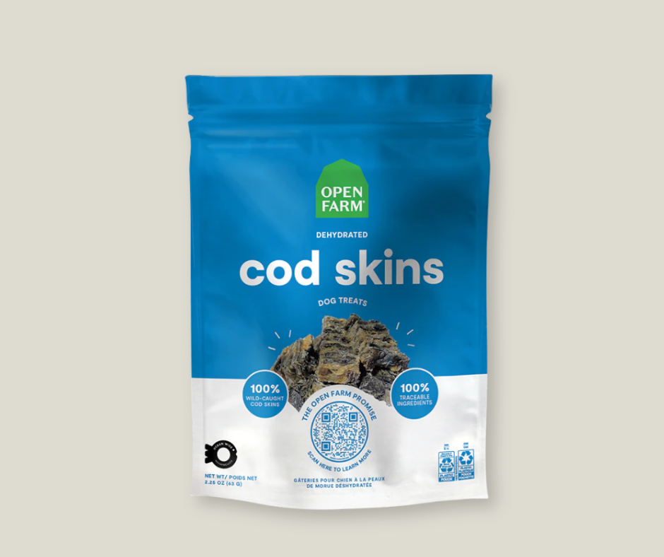 Open Farm Dehydrated Treats, Cod Skins
