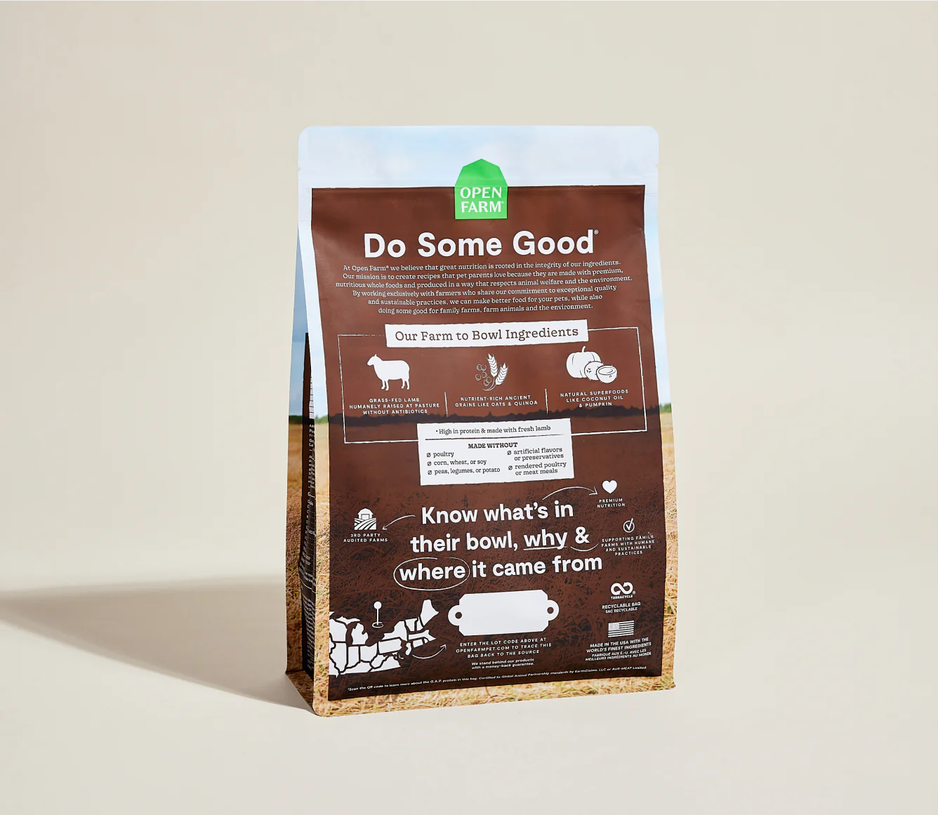 Open Farm Ancient Grains Kibble, Pasture-Raised Lamb