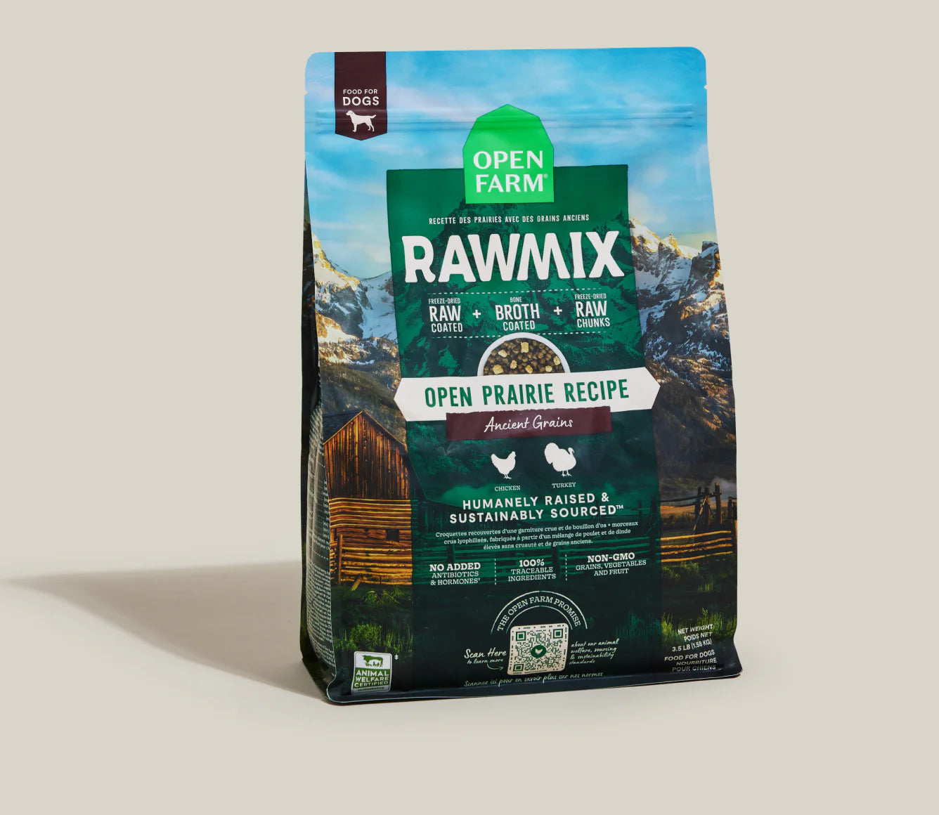 Open Farm RawMix with Ancient Grains Kibble, Open Prairie