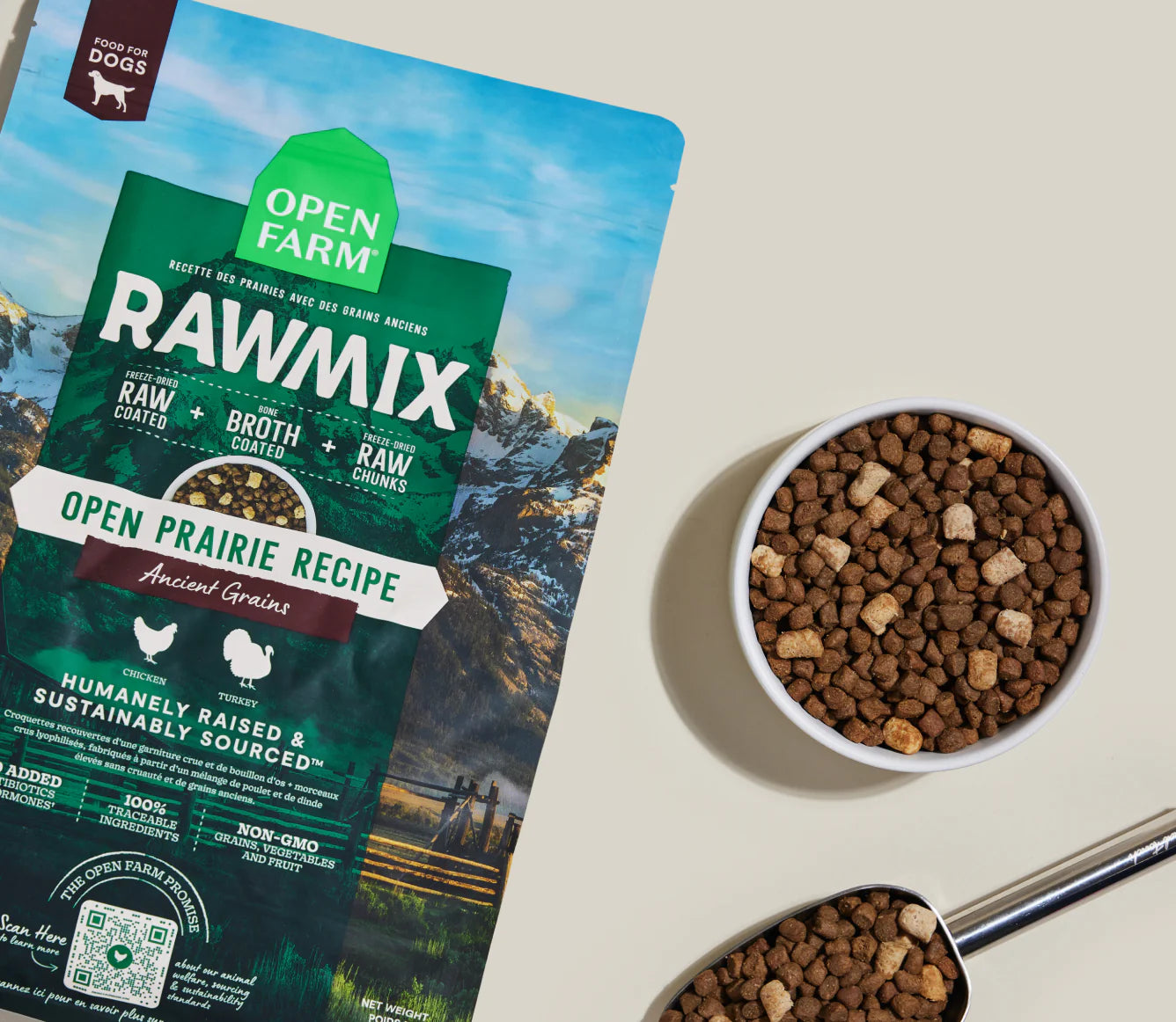 Open Farm RawMix with Ancient Grains Kibble, Open Prairie