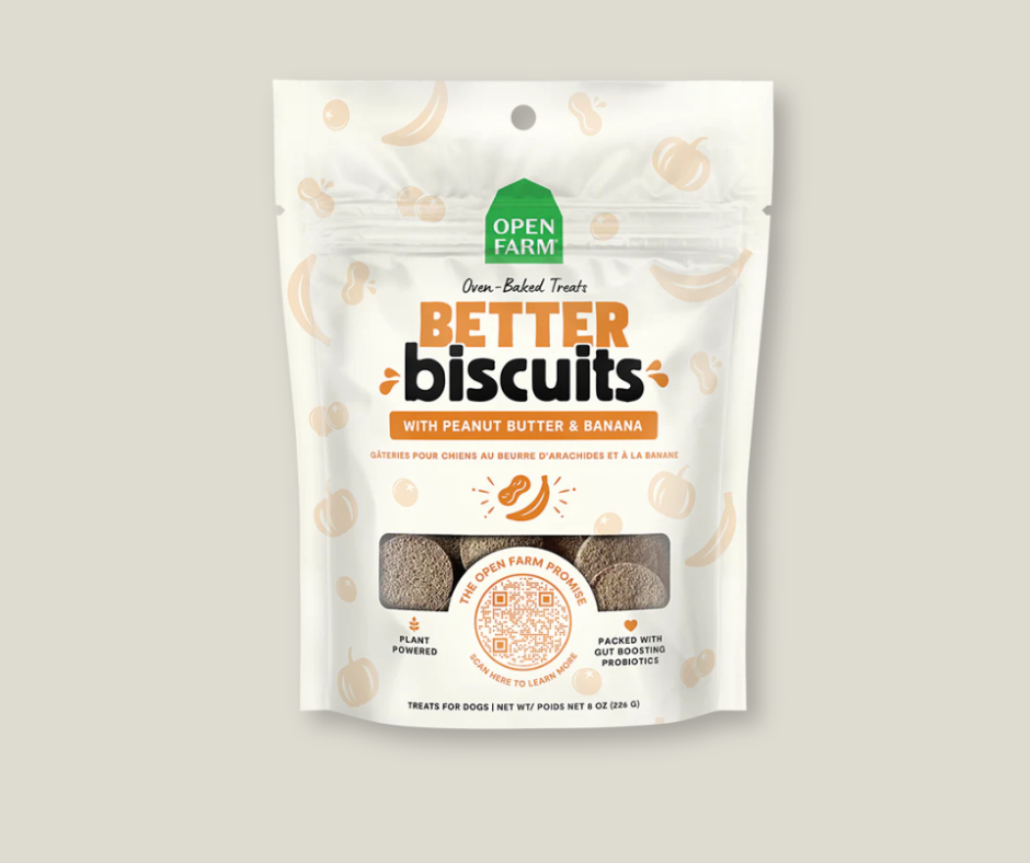 Open Farm Better Biscuits, Peanut Butter & Banana