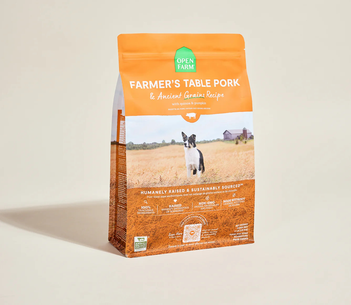 Open Farm Ancient Grains Kibble, Farmer's Table Pork