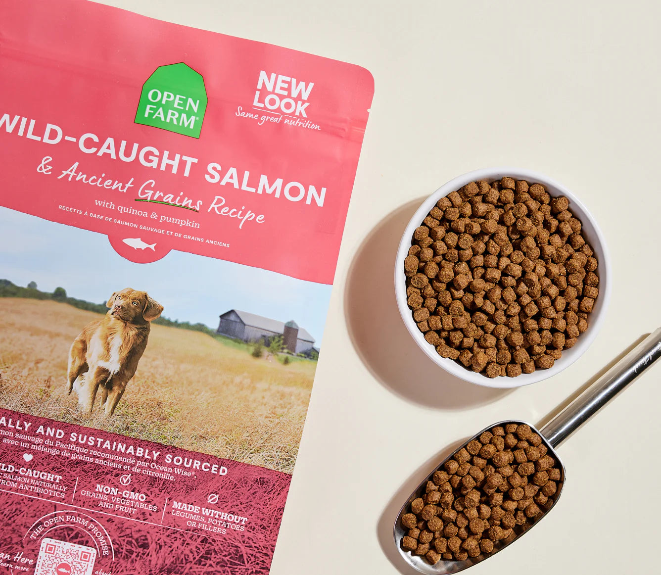 Open Farm Ancient Grains Kibble, Wild-Caught Salmon
