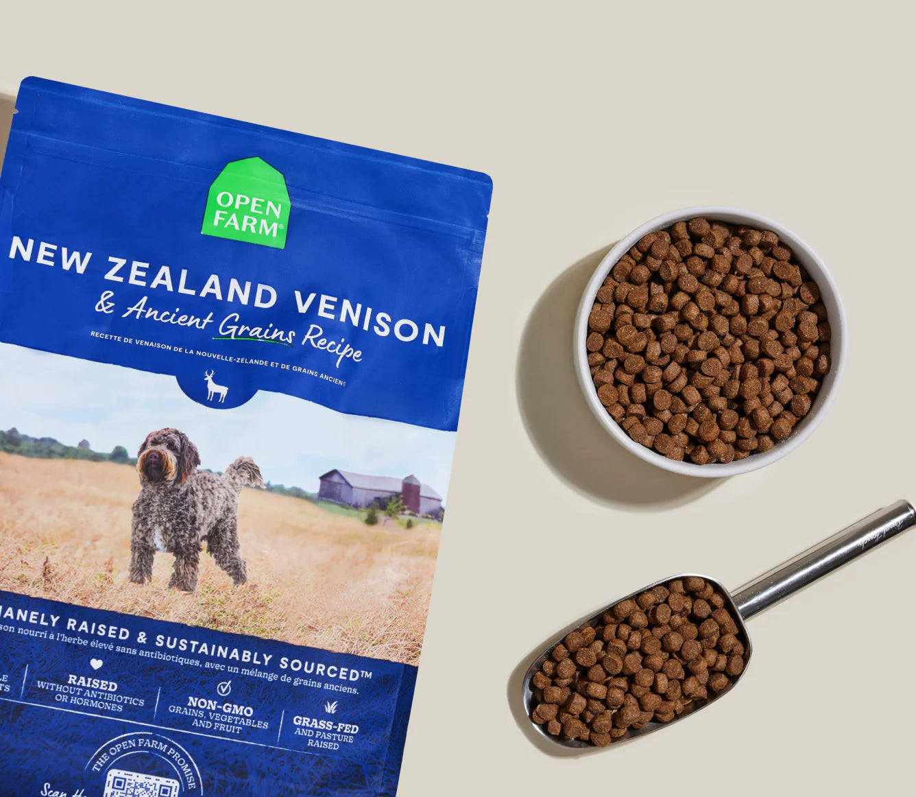Open Farm Ancient Grains Kibble, New Zealand Venison
