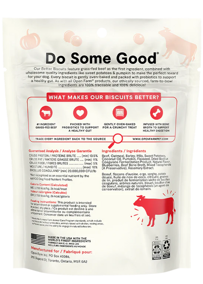 Open Farm Better Biscuits, Grass-Fed Beef & Oatmeal