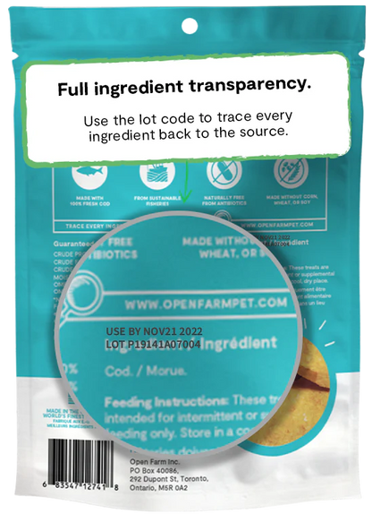 Open Farm Dehydrated Treats, Cod Fish
