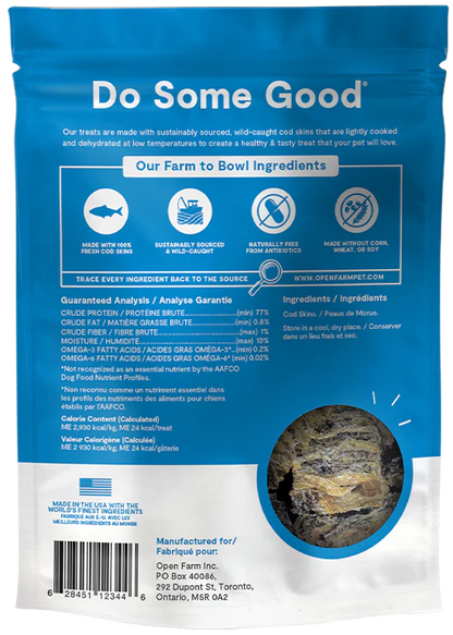Open Farm Dehydrated Treats, Cod Skins