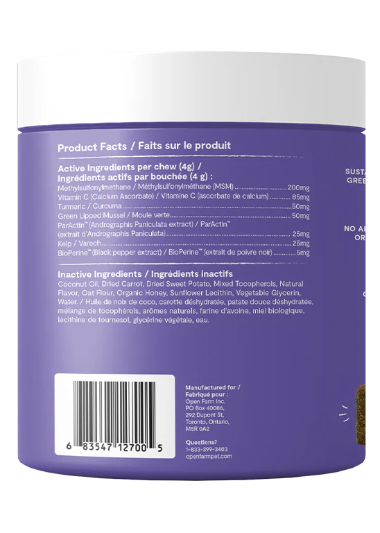 Open Farm Supplement Chews, Hip & Joint
