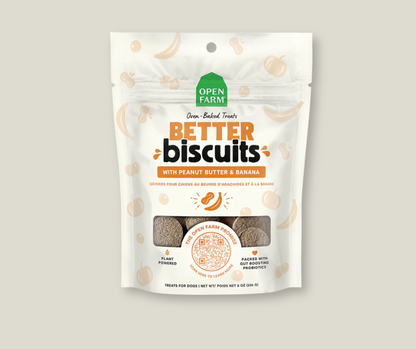Open Farm Better Biscuits, Peanut Butter & Banana
