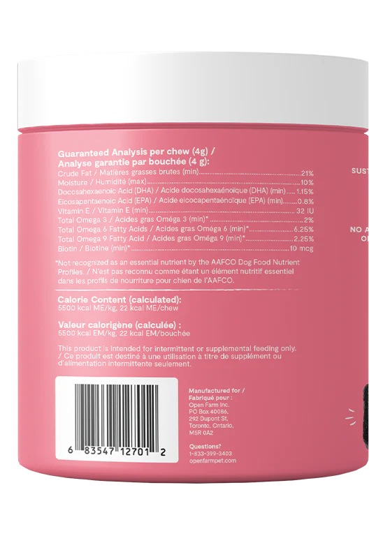 Open Farm Supplement Chews, Skin & Coat